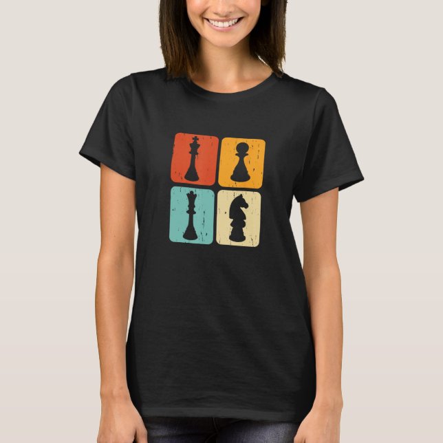 Chess Figures  Chess Player Pun Quote T-Shirt (Front)