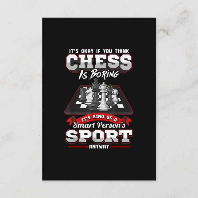 Chess Funny Quotes Humor Sayings Enclosure Card (Front)