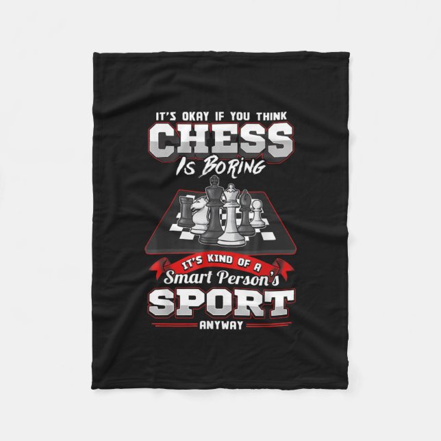Chess Funny Quotes Humor Sayings Fleece Blanket (Front)