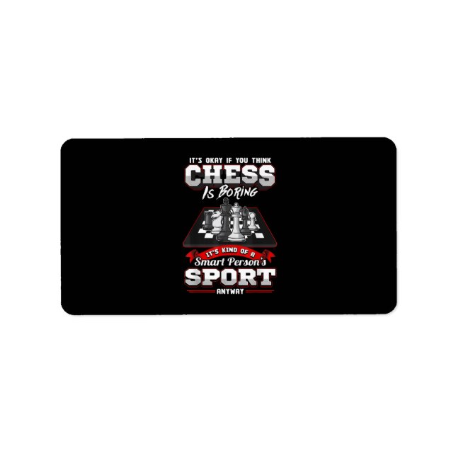 Chess Funny Quotes Humor Sayings Label (Front)