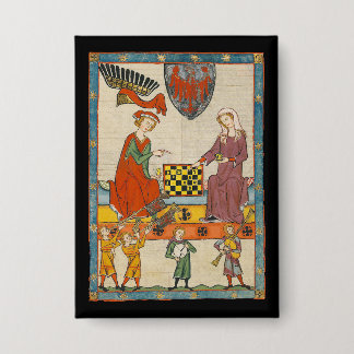 Chess Game 14th Century Codex Manesse Button
