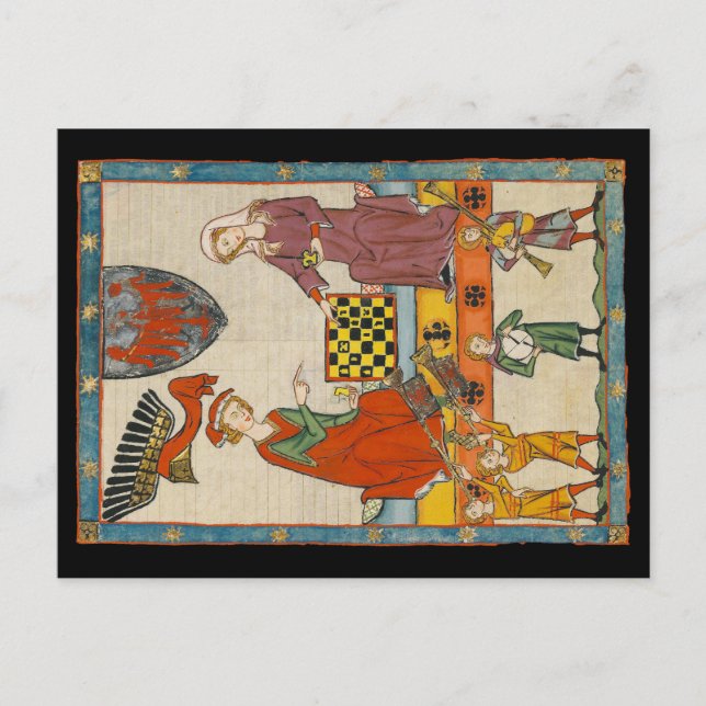 Chess Game 14th Century Codex Manesse Postcard (Front)