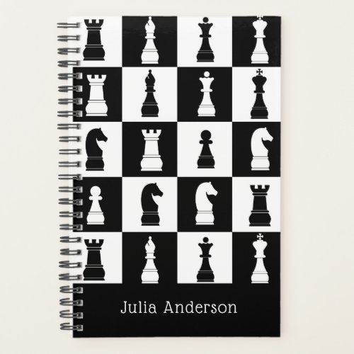 Chess Game Figures Black And White Pattern Name Planner