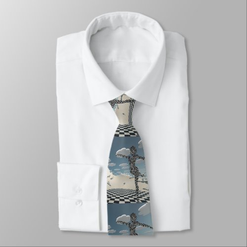 Chess game grace neck tie