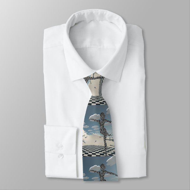 Chess game grace neck tie (Tied)