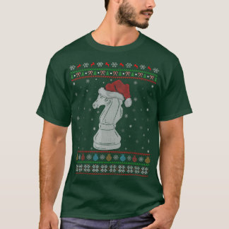Chess Game Lover Xmas Lights Santa Chess Ugly Chri T-Shirt
