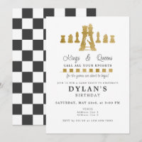 Chess Game Night Birthday Call Your Knights Gold