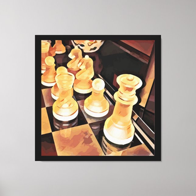 Chess game Original Abstract art  Canvas Print (Front)