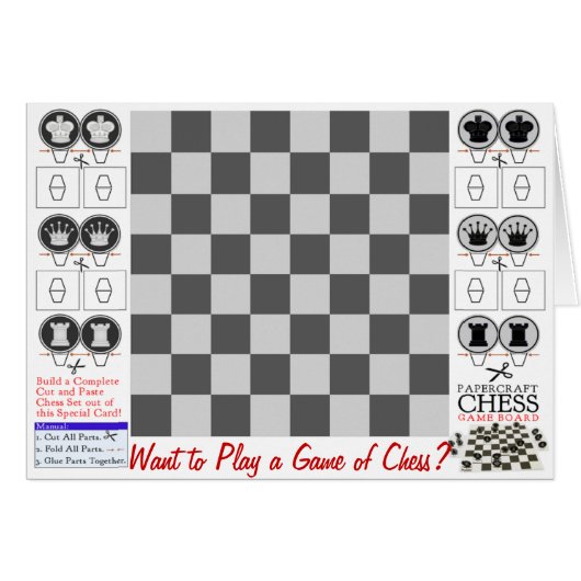 Chess Game Papercraft Cards (Front Horizontal)
