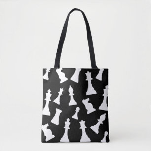 Chess game pieces design tote bag