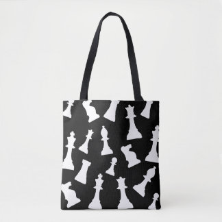 Chess game pieces design tote bag