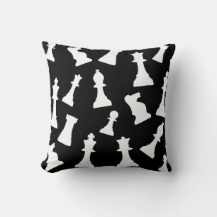 Chess game pieces pattern  throw pillow