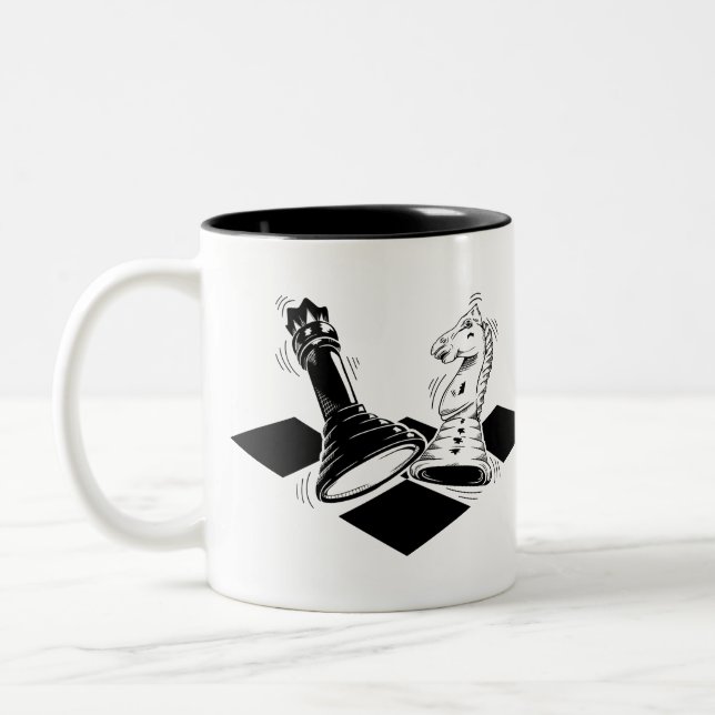 Chess Game Two-Tone Coffee Mug (Left)