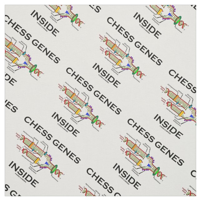 Chess Genes Inside DNA Replication Humor Fabric (Swatch)