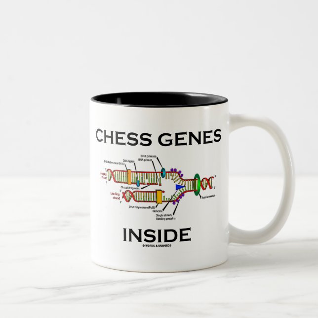 Chess Genes Inside DNA Replication Humor Two-Tone Coffee Mug (Right)