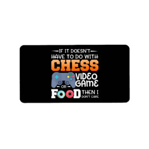 Chess Gift Chess Video Game Or Food Design Label