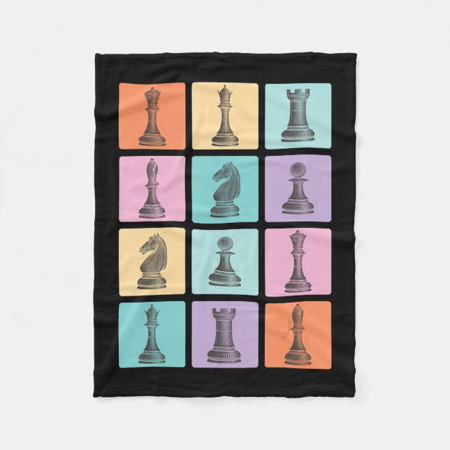 Chess Gift | I Really Love The Chess Pieces Fleece Blanket (Front)