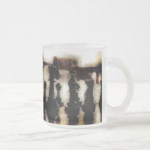 Chess Grunge Frosted Glass Mug