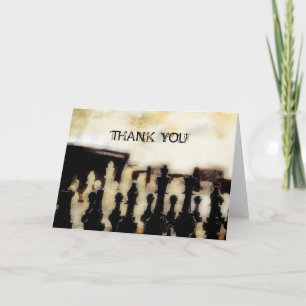 Chess Grunge Thank You Note Card
