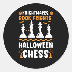 Chess Halloween Trick Or Treat Chess Player Chess Classic Round Sticker