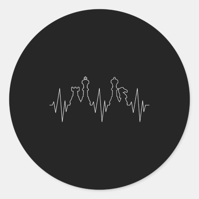 Chess Heartbeat Chess Master Chess Club  Classic Round Sticker (Front)