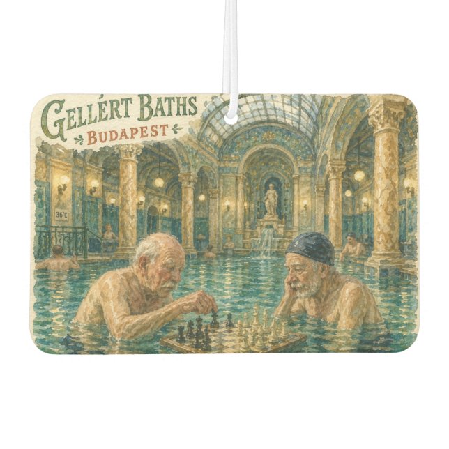 Chess in the Gellert Baths Budapest Hungary Air Freshener (Front)