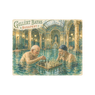 Chess in the Gellert Baths Budapest Hungary Metal Print