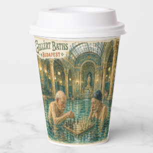 Chess in the Gellert Baths Budapest Hungary Paper Cups