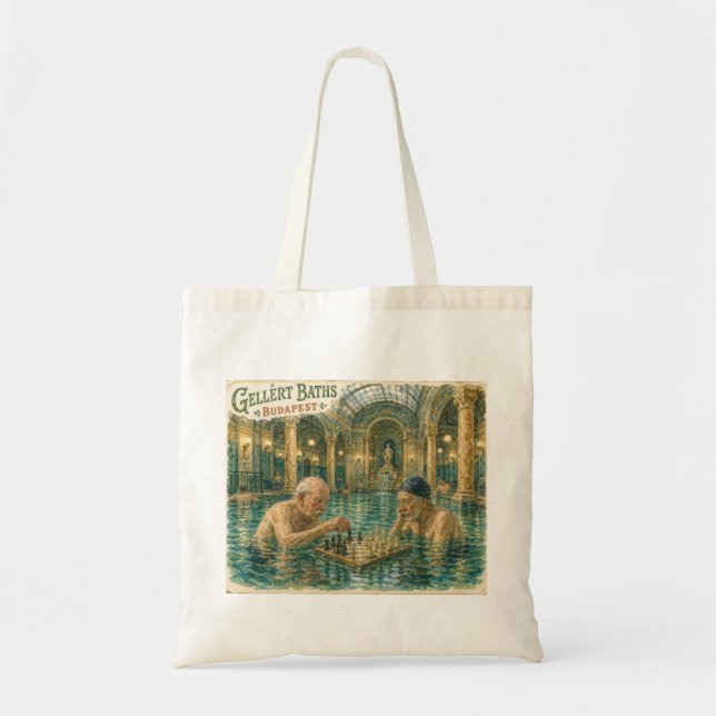 Chess in the Gellert Baths Budapest Hungary Tote Bag (Front)