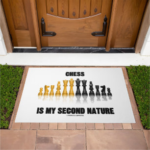 Chess Is My Second Nature Reflective Chess Set Doormat