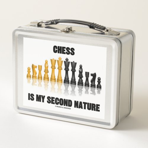 Chess Is My Second Nature Reflective Chess Set Metal Lunch Box