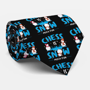 Chess is Snow Much Fun - Winter Holiday Snowman Neck Tie