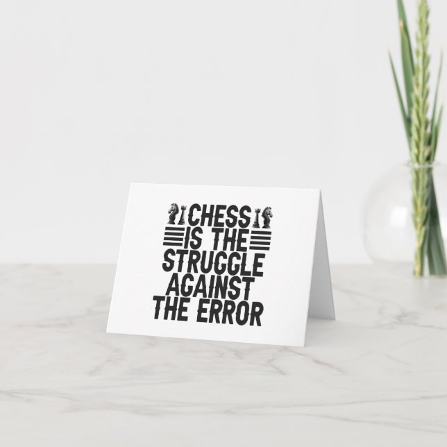 Chess is the Struggle Against The Error Funny Gift Letterpress Thank You Card (Front)