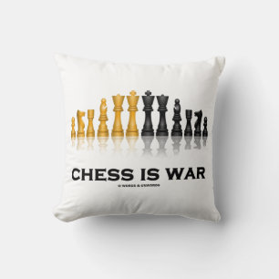 Chess Is War Reflective Chess Set Pieces Throw Pillow