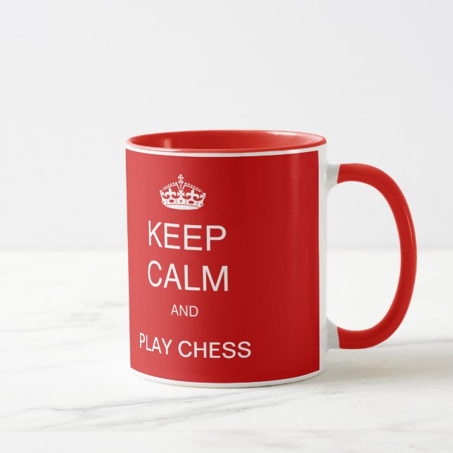 CHESS - keep calm and play chess red Mug (Right)