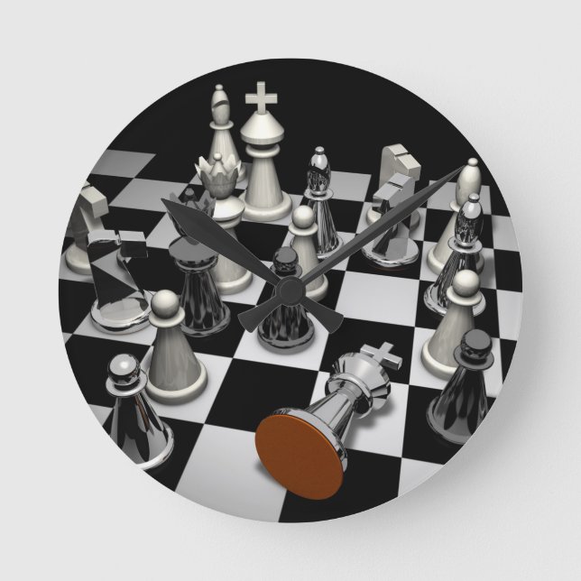 Chess Keychain Round Clock (Front)