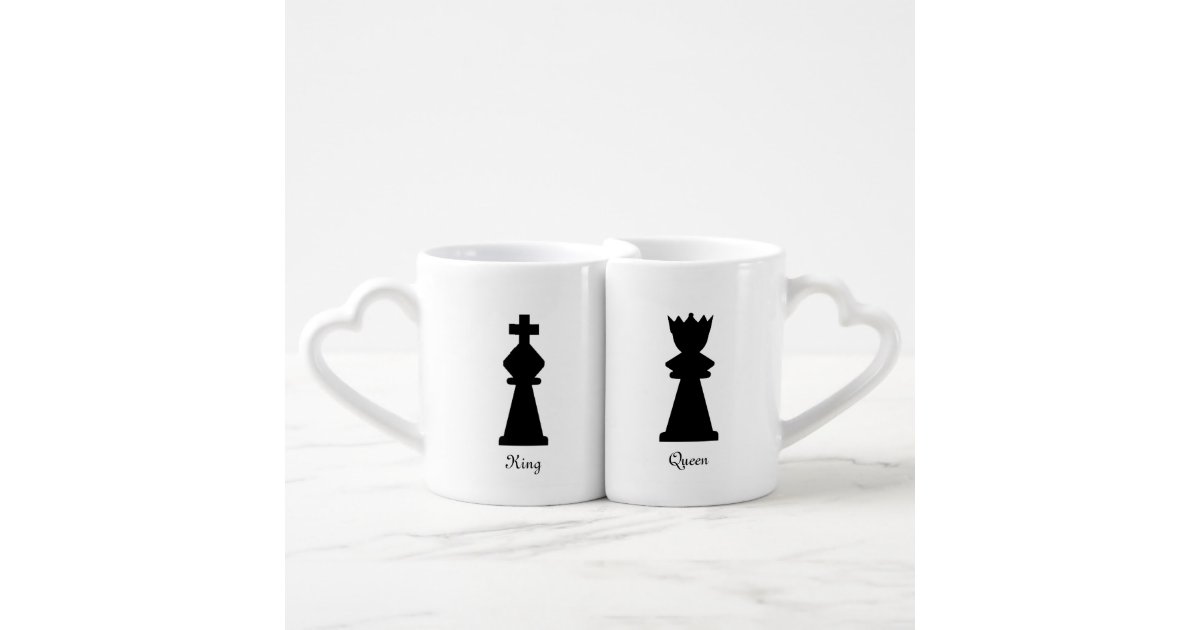 Chess Coffee Set For Two  Handmade King & Queen Tea Mug