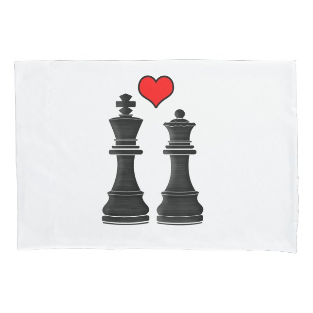 Chess King and Queen Love Pillow Case (Front)