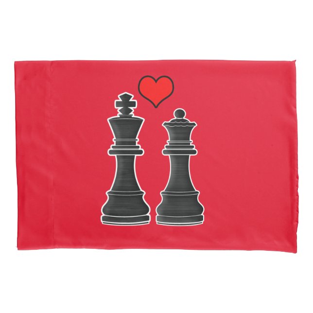 Chess King and Queen Love Pillowcase (Front)