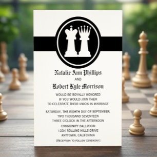 Chess King and Queen Wedding Invitation