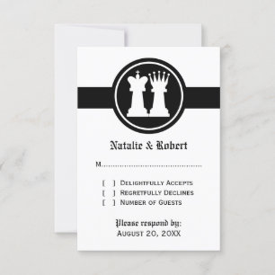 Chess King and Queen Wedding Response Card