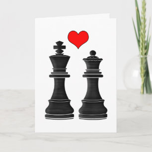 Chess King and Queen with Love Valentine's Day Holiday Card