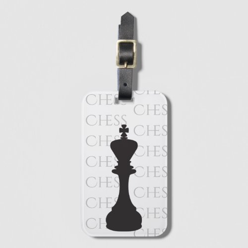 Chess King Classic Piece Modern Black White Luggage Tag
