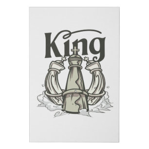 CHESS KING FAUX CANVAS PRINT