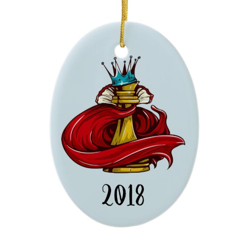 Chess King Keepsake Year Ceramic Ornament