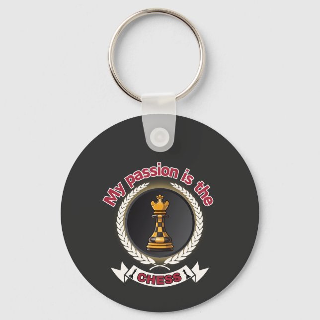 Chess King Laurel Crown Passion Strategy Power Keychain (Front)