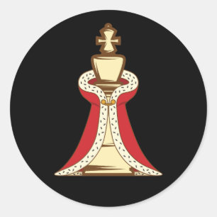 Chess King Piece Classic Round Sticker
