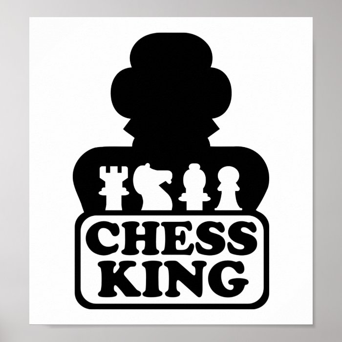 Chess king player poster