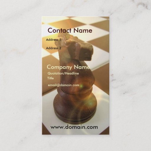 Customizable Chess Knight Business Card