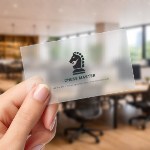 Chess Knight Clear Business Cards